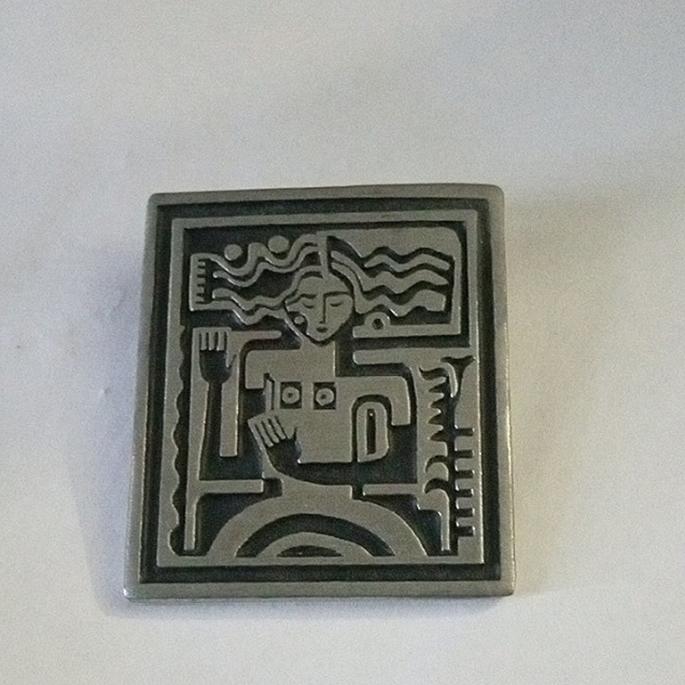 Alice Seely Vintage Pewter Brooch